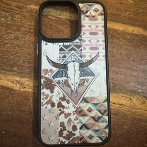 Western Pattern Phone Case - Black